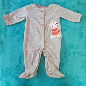 Fleece Footie Pajamas with Dog, 3M